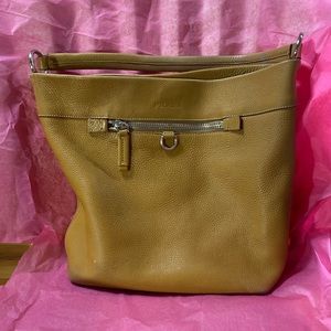 Leather Mustard Yellow Prada Bag
